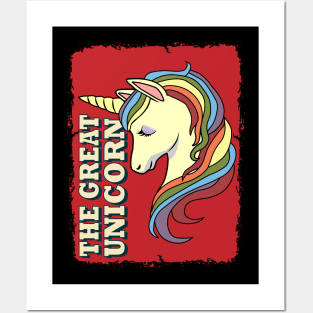 Colorful Vintage Unicorn Posters and Art